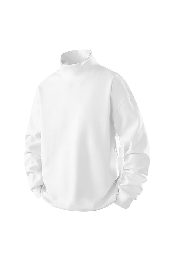 2025 Mens Big & Tall Turtleneck Shirts Slim Fit Long Sleeve Turtle Neck Basic Blouse T-Shirts M-3XL