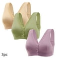 thumbnail image 1 of Abomasnow 3 PCs Women's Front Closure Sports Bras Front Button Bra Full Coverage Convenient Snap Sleep Bra No Wire Everyday Sleep Bras, 1 of 3