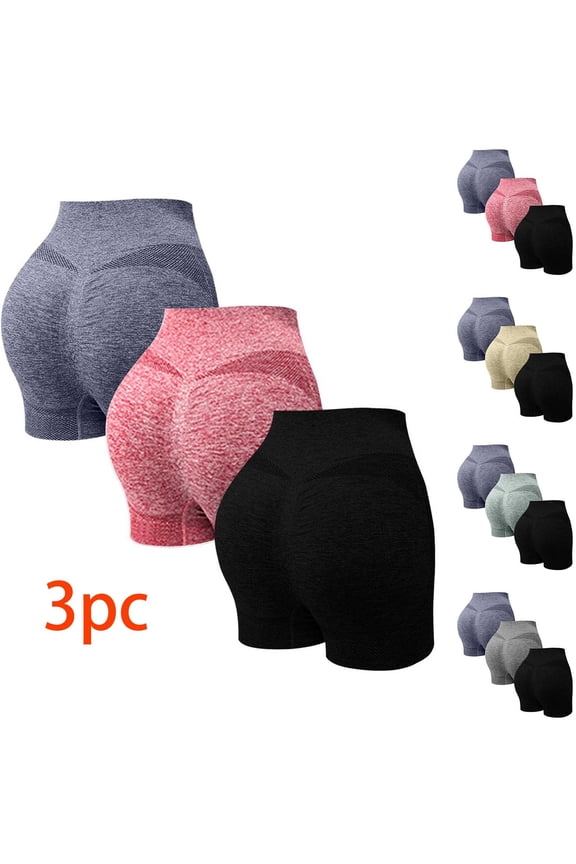 3 Pack Biker for Shorts Women Tummy Control Shapewear Yoga Shorts Booty Butt Lifting Workout Running Pants