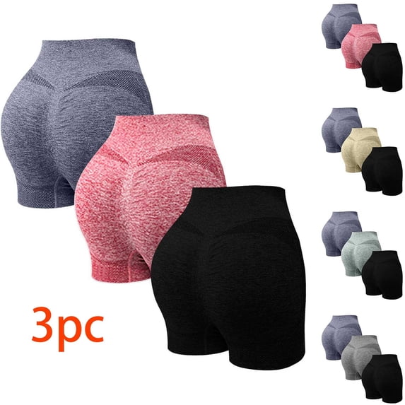 Abomasnow 3 Pack Biker for Shorts Women Tummy Control Shapewear Yoga Shorts Booty Butt Lifting Workout Running Pants