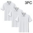 thumbnail image 1 of Abomasnow 3 Pack Boy Girls Short Sleeve School Uniform Kids Moisture Wicking Button Down Lapel T Shirts, 1 of 9