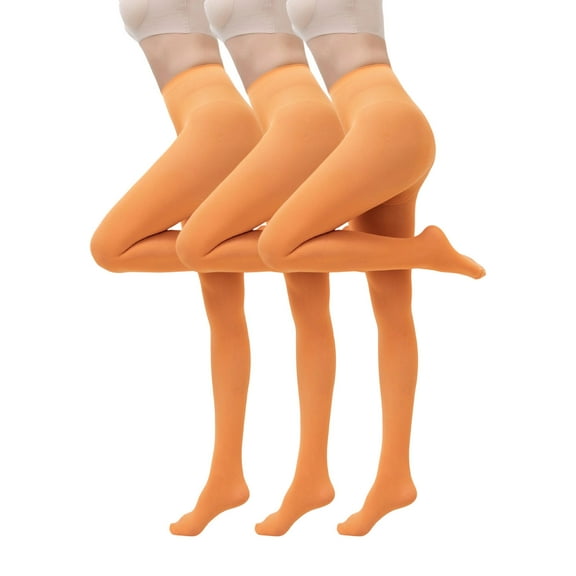 Abomasnow 3 Pairs Fleece Lined Tights Women Fleece Lined Leggings Warm Tights Thermal Translucent Leggings for Winter