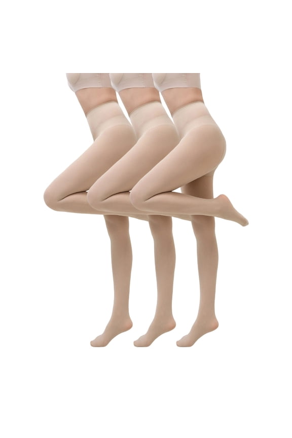 3 Pairs Fleece Lined Tights Women Fleece Lined Leggings Warm Tights Thermal Translucent Leggings for Winter