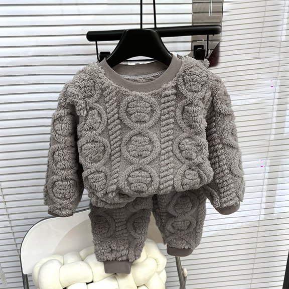 Abomasnow Baby Fall Winter Outfit Knitted Sweatshirt Top with Pants Coming Home Birthday Casual Clothes Set for Boys Girls 3-14 Years