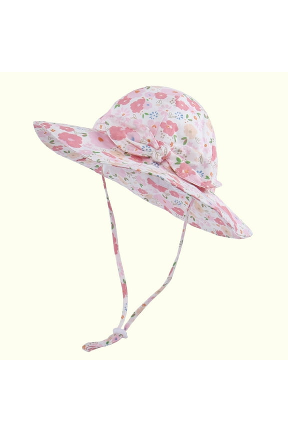 Baby Girl's Sun Hat Toddler Beach Hats Protective Infant Summer Hat with Wide Brim Baby Girls Bucket Hat Swim Hat on Sale Clearance 2024
