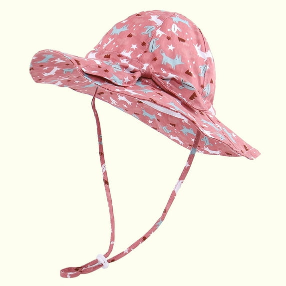 Abomasnow Baby Girl's Sun Hat Toddler Beach Hats Protective Infant Summer Hat with Wide Brim Baby Girls Bucket Hat Swim Hat on Sale Clearance 2024