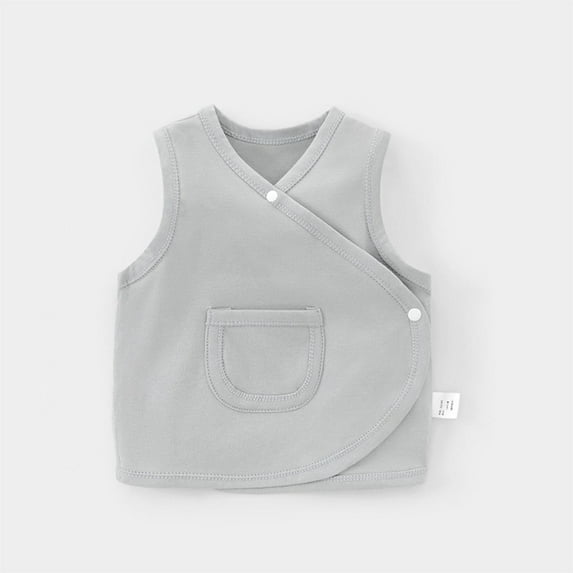 Abomasnow Baby Kimono Robe Newborn Sleeveless Side-Snap Cotton Bodysuit Romper Infant Solid V Neck Jumpsuit 0-3 Years