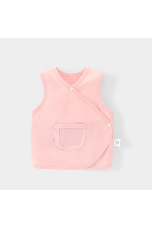 Baby Kimono Robe Newborn Sleeveless Side-Snap Cotton Bodysuit Romper Infant Solid V Neck Jumpsuit 0-3 Years