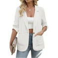 thumbnail image 1 of Abomasnow Blazers for women Lightweight Long Sleeve Notch Lapel Thin Blazers Fall One Button Open Front Jacket Suit S-XXL, 1 of 9