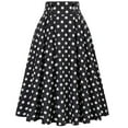 thumbnail image 1 of Abomasnow Boho Skirt for Women Vintage Elegant Polka Pom High Elastic Waist Skirt Casual Pleated A-Line Swing Flowy Flared Maxi Skirts Clothes 2025, 1 of 3