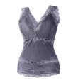 thumbnail image 1 of Abomasnow Built in Bra Tank Tops for Women 2025 Sexy Lace Patchwork V Neck Y2K Underwear Slim Fit Sleeveless High Stretch Cami Tee, 1 of 3