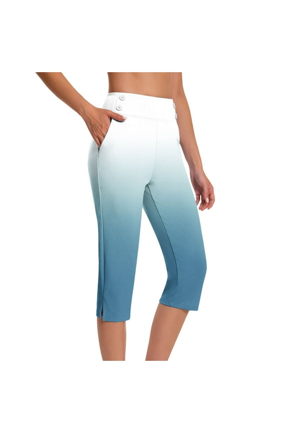 Capri Pants for Women Stretch High Waisted Crop Office Work Pants Summer Casual Capris Slacks Yoga Dress Pants