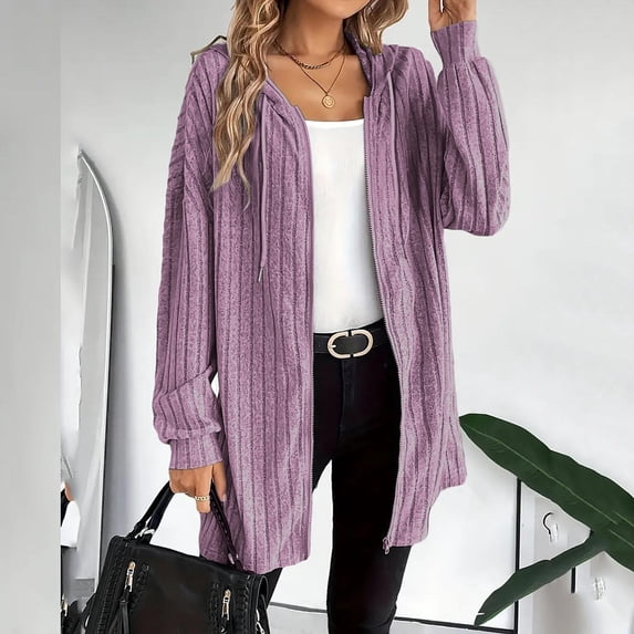 Abomasnow Cardigan Sweaters for Women Lightweight Open Front Thin Long Cardigans Fall Long Sleeve Knit Hooded Sweater with Pockets