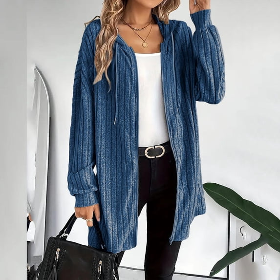 Abomasnow Cardigan Sweaters for Women Lightweight Open Front Thin Long Cardigans Fall Long Sleeve Knit Hooded Sweater with Pockets