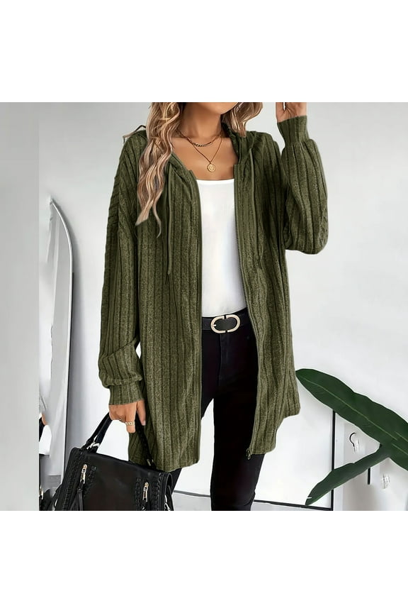 Cardigan Sweaters for Women Lightweight Open Front Thin Long Cardigans Fall Long Sleeve Knit Hooded Sweater with Pockets