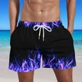 thumbnail image 1 of Abomasnow Men's Swim Trunks 5 inch Printed Swim Board Shorts Quick Dry Vintage Drawstring Beach Shorts Dry with Pockets, 1 of 7