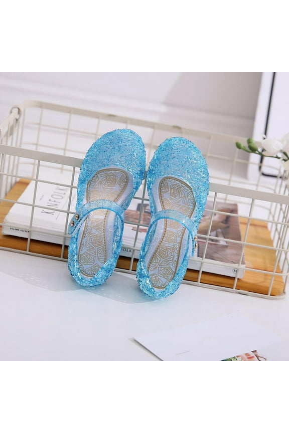 Cxenplz Clearance Sales Today! Princess Costumes Jelly Flats Shoes, Mary Jane Dance Party Cosplay Birthday Party Dress Up Sandals for Little Girls, Toddler or Kids