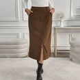 thumbnail image 1 of Abomasnow Corduroy Skirt Women Fall Fashion 2026 High Waisted Pencil Midi Skirts Business Casual Work Office Winter Outfit, 1 of 9