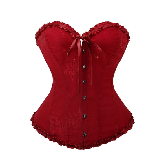 Abomasnow Corset Tops for Women Renaissance Floral Lace up Boned Overbust Bustier Shapewear