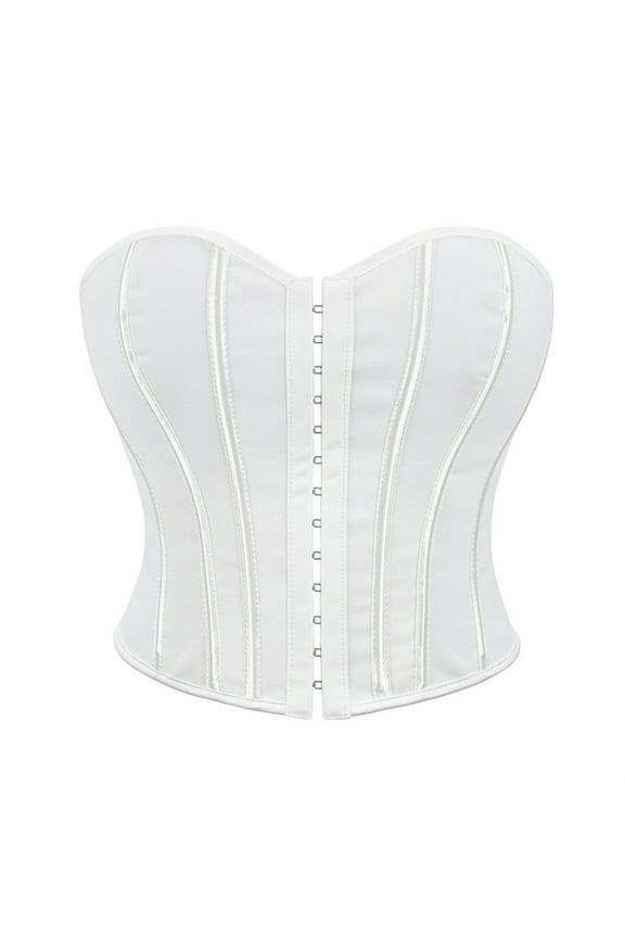 Corset Tops for Women Vintage Solid Gothic Bustier Bodyshaper Top Trendy Strapless Overbust Shapewear Tops Lingerie on Clearance