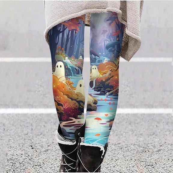 Miqool Leggings Halloween for Women Casual Fall Fashion High Waist Gym Leggings Butt Lift Compression Leggings