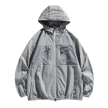 Deals of The Day! Abomasnow Clearance Unisex Lightweight Hooded Windproof Jacket Casual Loose Fit Sun Protection Jackets for Running Hiking Climbing