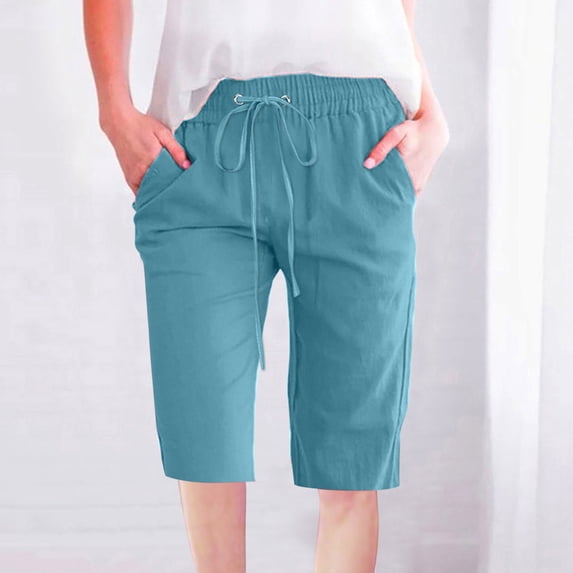 Abomasnow Deals of The Day Clearance Women's Casual Shorts High Waisted Quick Dry Lightweight Shorts Summer Loose Fit Flowy Beach Drawstring Shorts