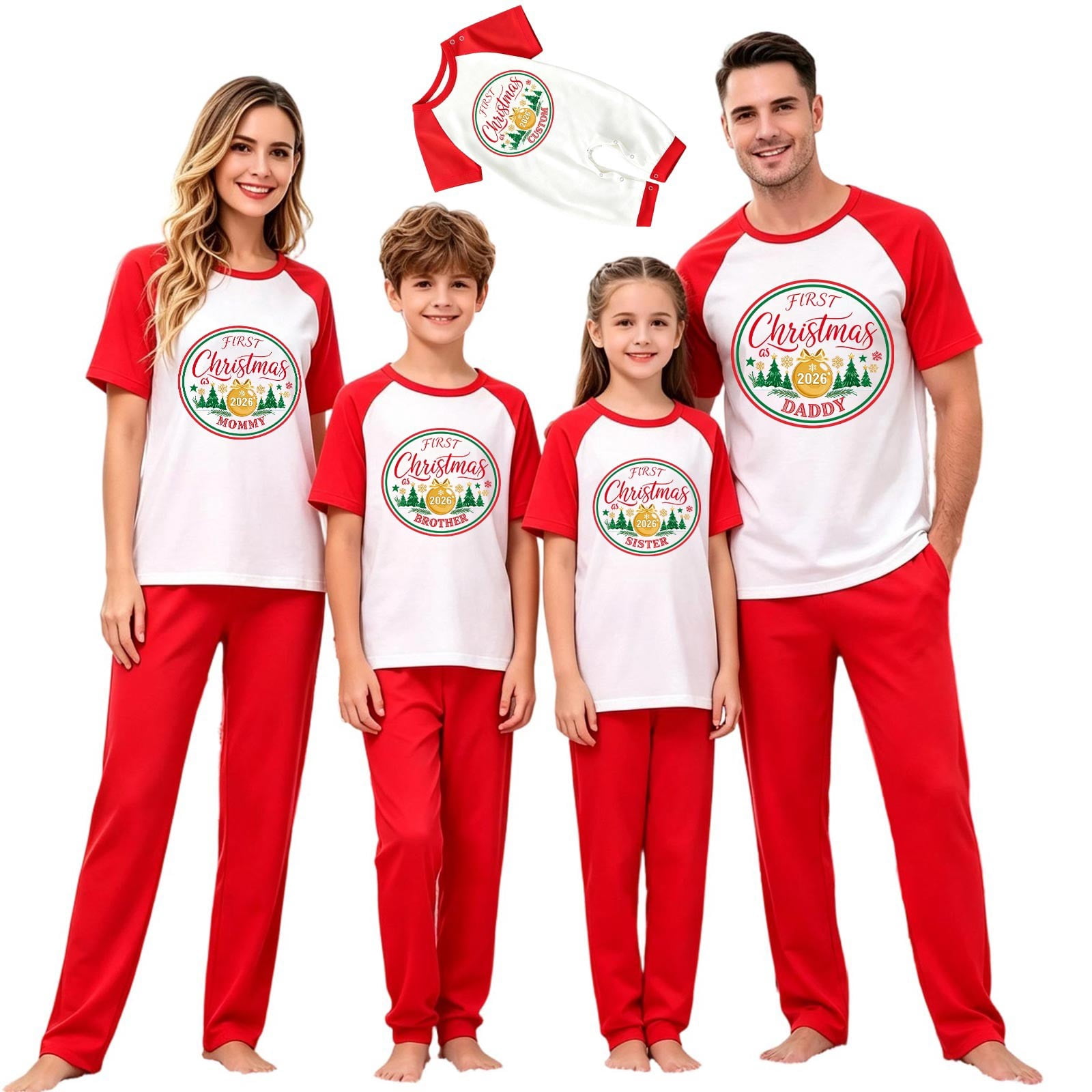 Matching Family Tree Abomasnow Family Christmas Matching Pajama Sets 2026, Circular Ornament ...