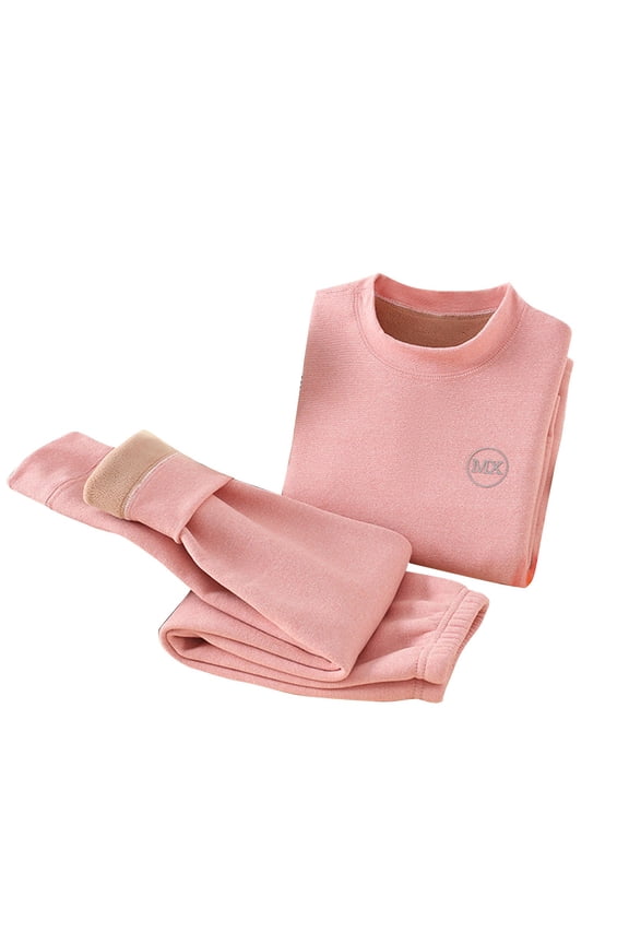 Fleece Thermal Underwear for Kids Toddler Winter Base Layer Plush Long Johns Sets for Girls Boys 2-16 Years
