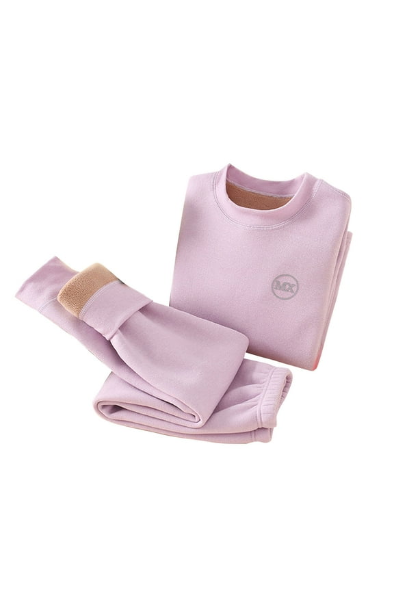 Fleece Thermal Underwear for Kids Toddler Winter Base Layer Plush Long Johns Sets for Girls Boys 2-16 Years