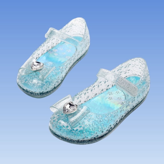 Abomasnow Girls Jelly Shoes Summer Closed Toe Flats Shoes Glitter Mary Jane Princess Dress Shoes for Little Kid/Big Kid