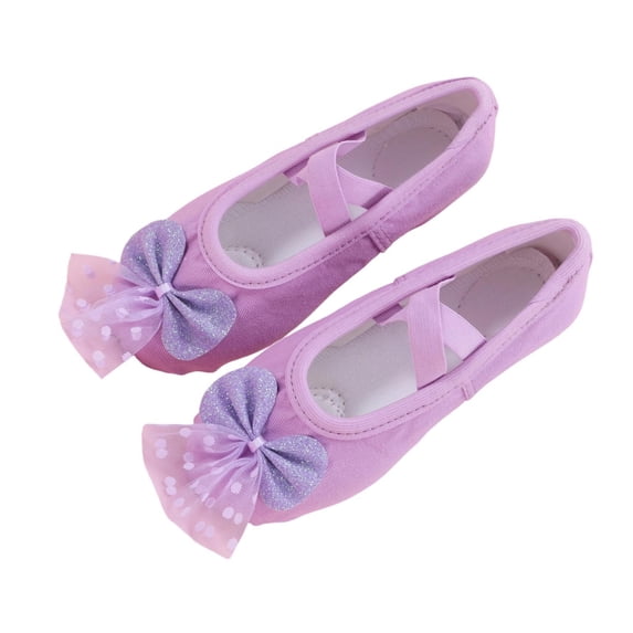 Abomasnow Girls Polka Dot Tulle Bow Crisscross Elastic Strap Split Sole Ballet Dance Shoes Casual Lightweight Yoga Shoes
