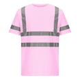 thumbnail image 1 of Abomasnow High Visibility Quick Dry Shirts for Men Class 3 Hi Vis Construction Reflective Strips Shirts with Pocket Pink XL, 1 of 4