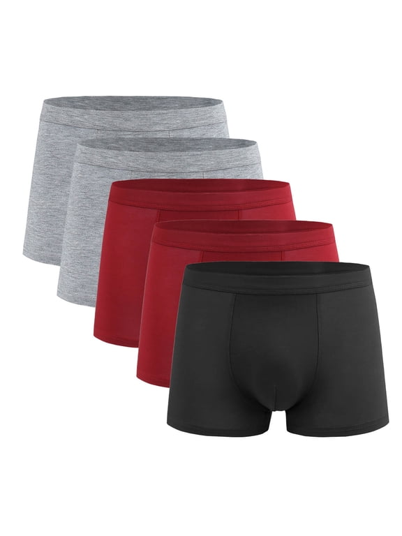 Incontinence Underwear for Men Cotton Leak Proof Boxer Briefs Absorbent Postoperative Bladder Control Adults Panties 50mL (5 Pack, XXL, 5Colors)