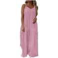 thumbnail image 1 of Abomasnow Jumpsuits for Women Casual Wide Leg Overalls Loose Fit Oversized Rompers Long Cargo Pants with Pockets 2025, 1 of 7