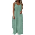 thumbnail image 1 of Abomasnow Jumpsuits for Women Casual Wide Leg Overalls Loose Fit Oversized Rompers Long Cargo Pants with Pockets 2025, 1 of 7