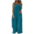 thumbnail image 1 of Abomasnow Jumpsuits for Women Casual Wide Leg Overalls Loose Fit Oversized Rompers Long Cargo Pants with Pockets 2025, 1 of 7