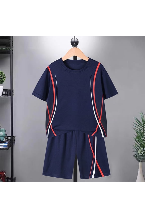 Kid Boy's 2-Pack Soccer Jersey and Short Sets Quick Dry Sports Team Mesh Training Uniform 3-14 Years