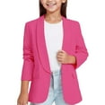 thumbnail image 1 of Abomasnow Kids Girls Blazer Jacket Long Sleeve Shawl Collar Open Front Formal Blazers Suit Inner Pocket for Kids Size 3-14 Years, 1 of 8