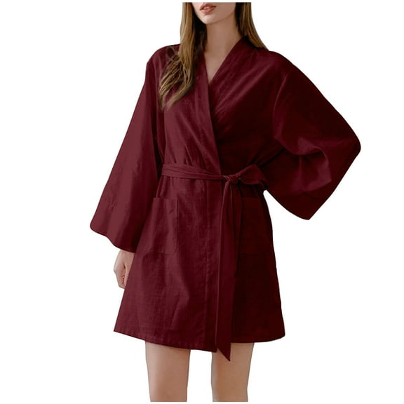 Abomasnow Lightweight Short Robes for Women Waffle Kimono Bathrobe - Soft, Fast-Drying, Long-Lasting Cotton Blend Housecoat