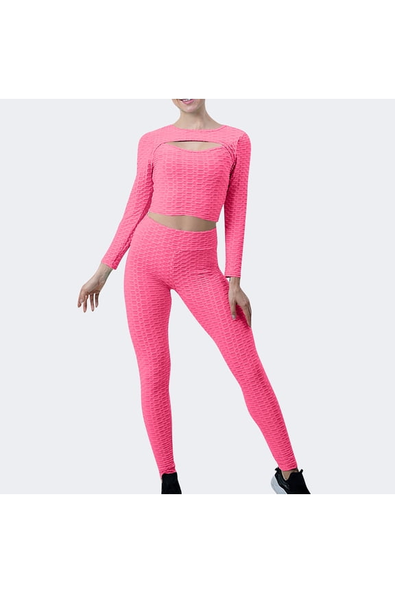 Loungewear Sets for Woman 2 Piece High Waist Suits Sports Yoga Gym Hollow Out Tops Legging Wear Athletic Clothing Set Workout Tracksuits