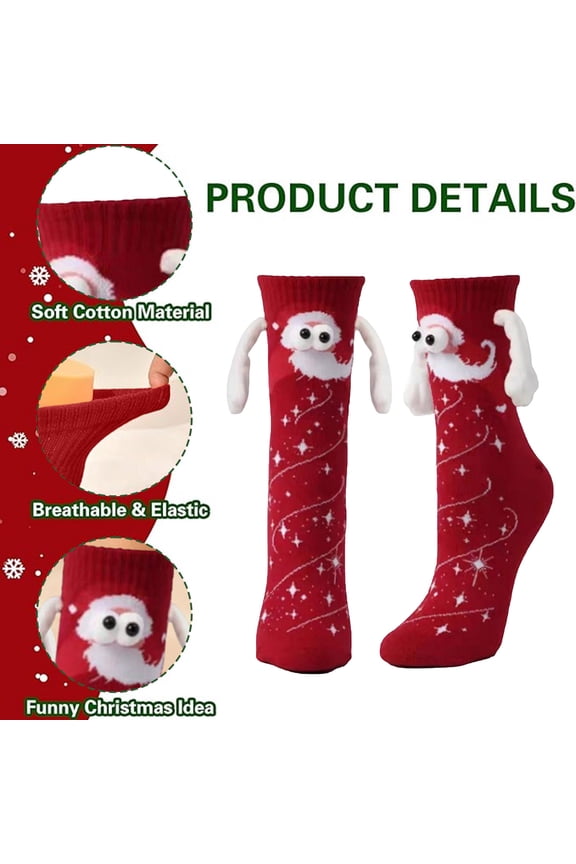 Magnetic Holding Hands Socks Novelty Funny Women Men Socks Couple Boyfriend for Gifts Halloween Christmas Sock