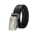 thumbnail image 1 of Abomasnow Men Black PU Leather Automatic Buckle Belt with Matte Black Modern Buckle for Business and Casual Wear, 1 of 5