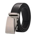 thumbnail image 1 of Abomasnow Men Black PU Leather Automatic Buckle Belt with Matte Black Modern Buckle for Business and Casual Wear, 1 of 5