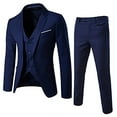 thumbnail image 1 of Abomasnow Men's 3 Piece Slim Fit Suit Set Business Formal One Button Blazer Solid Suit Jacket Tank Pants Tuxedo Set for Wedding Prom Work Office, 1 of 6