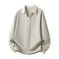 thumbnail image 1 of Abomasnow Men's Big & Tall Dress Shirts Trendy Long Sleeve Color Blocking Pullover Shirt Loose Fit V Neck Knitwear Tops M-5XL, 1 of 2