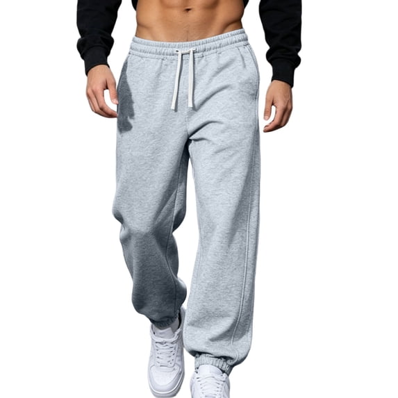 Abomasnow Men's Big and Tall Fleece Sweatpants Elastic High Waist Drawstring Wide Leg Lounge Pants Casual Loose Fit Workout Running Sports Jogging Sweat Pants with Pockets