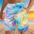 thumbnail image 1 of Abomasnow Men's Big & Tall Summer Beach Shorts Summer Drawstring Elastic Waist Swim Trunks Sports Running Bathing Suits with Mesh Lining, 1 of 7