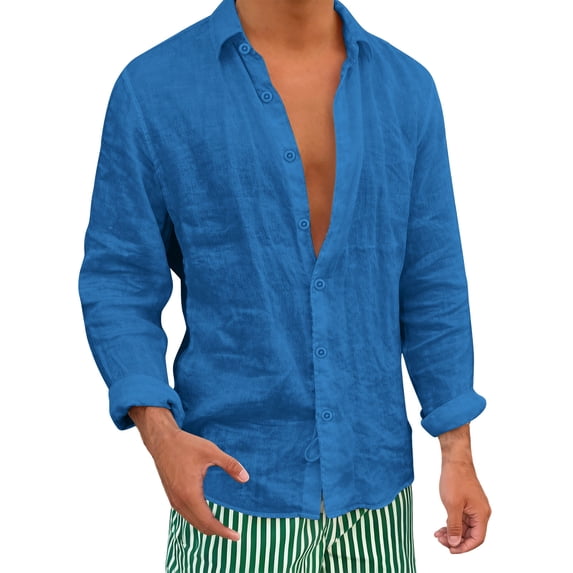 Abomasnow Men's Big and Tall Cotton Shirts Button Down Long Sleeve Collared Shirts Casual Soft Beach Vacation Shirts