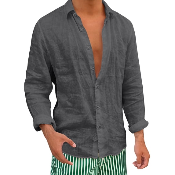 Abomasnow Men's Big and Tall Cotton Shirts Button Down Long Sleeve Collared Shirts Casual Soft Beach Vacation Shirts